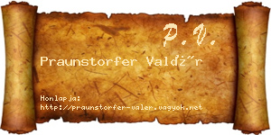 Praunstorfer Valér névjegykártya